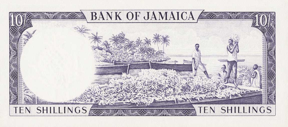 Back of Jamaica p51Bd: 10 Shillings from 1964
