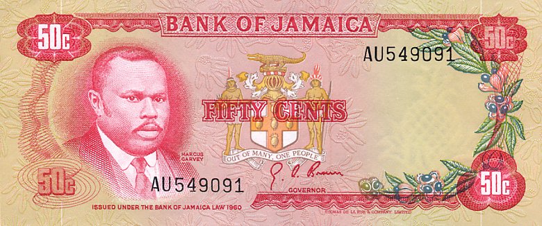 Front of Jamaica p53a: 50 Cents from 1970