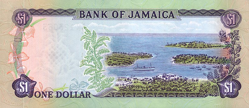 Back of Jamaica p54: 1 Dollar from 1970