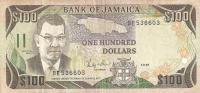 p74 from Jamaica: 100 Dollars from 1986