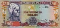 p77b from Jamaica: 500 Dollars from 1996