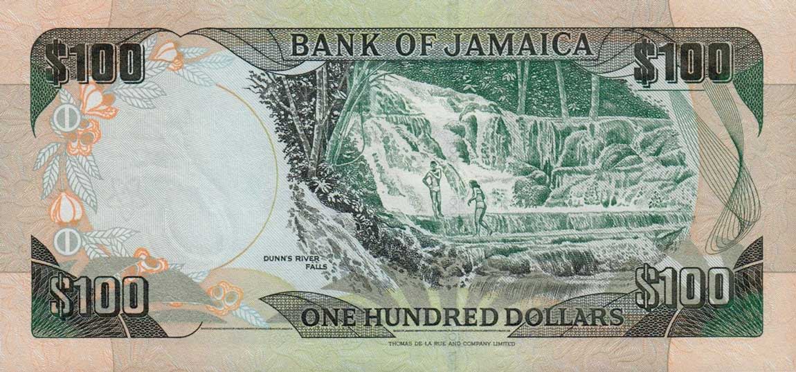 Back of Jamaica p80c: 100 Dollars from 2003