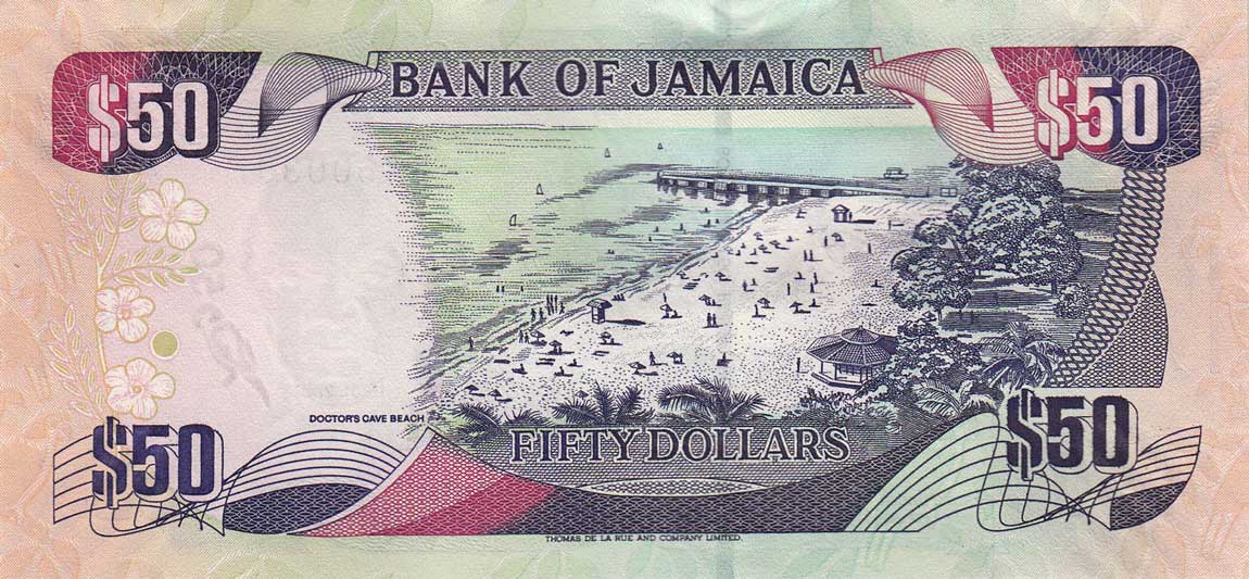 Back of Jamaica p83a: 50 Dollars from 2005