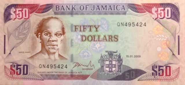 Front of Jamaica p83d: 50 Dollars from 2009