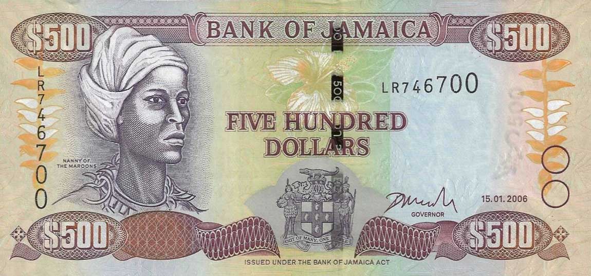 Front of Jamaica p85d: 500 Dollars from 2006