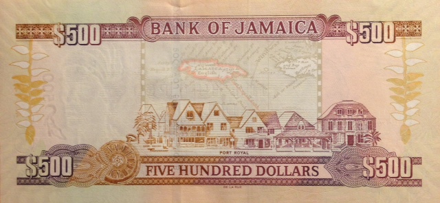 Back of Jamaica p85g: 500 Dollars from 2009