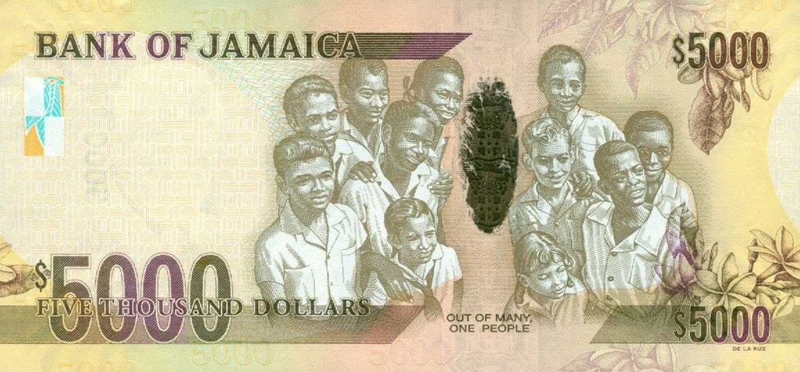 Back of Jamaica p93: 5000 Dollars from 2012