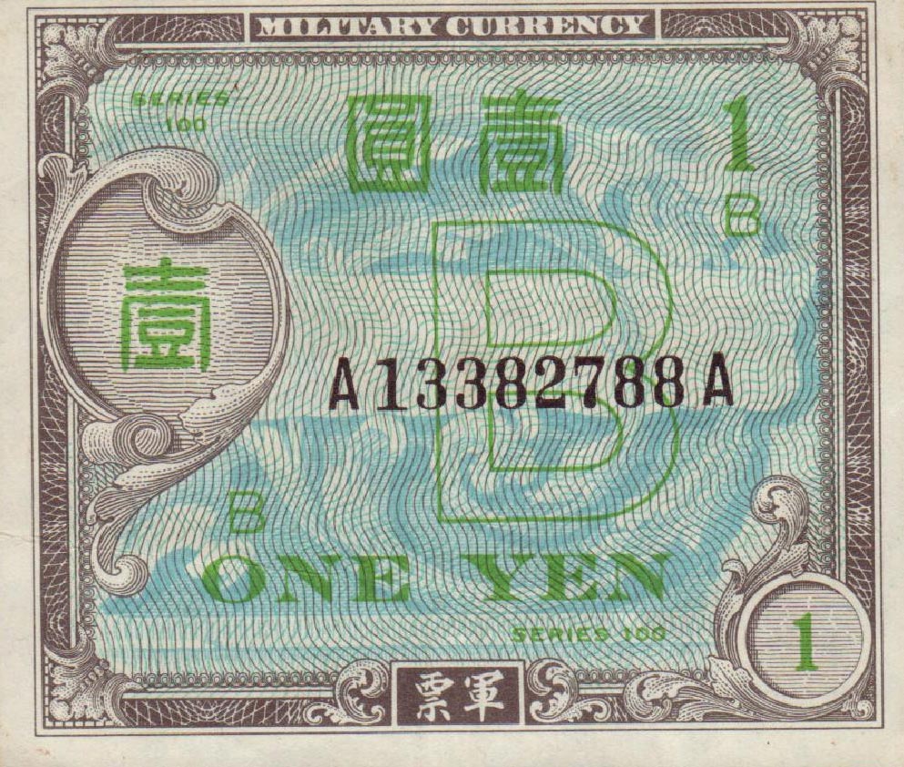 Front of Japan p67a: 1 Yen from 1945