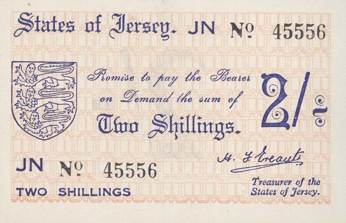 Front of Jersey p4a: 2 Shillings from 1941