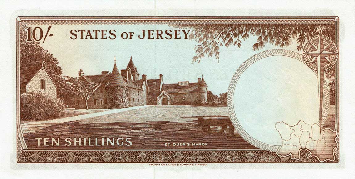Back of Jersey p7a: 10 Shillings from 1963