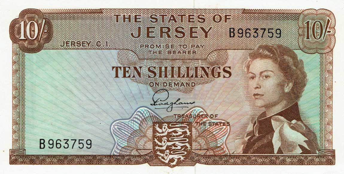 Front of Jersey p7a: 10 Shillings from 1963