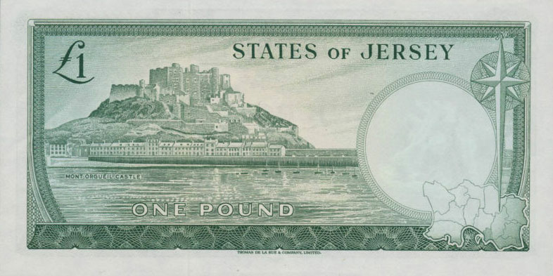 Back of Jersey p8a: 1 Pound from 1963