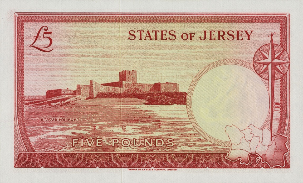 Back of Jersey p9a: 5 Pounds from 1963