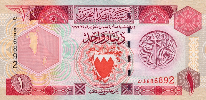 Front of Bahrain p19b: 1 Dinar from 1973