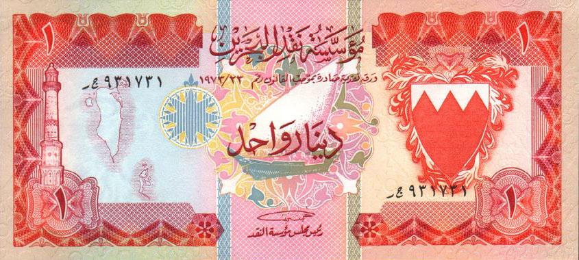 Front of Bahrain p8: 1 Dinar from 1973