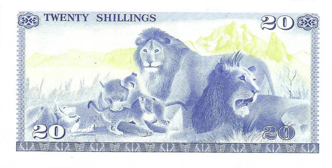 Back of Kenya p17: 20 Shillings from 1978