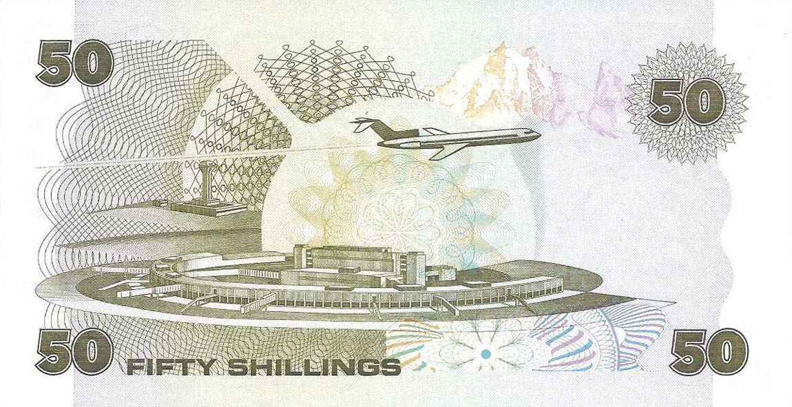 Back of Kenya p22e: 50 Shillings from 1988
