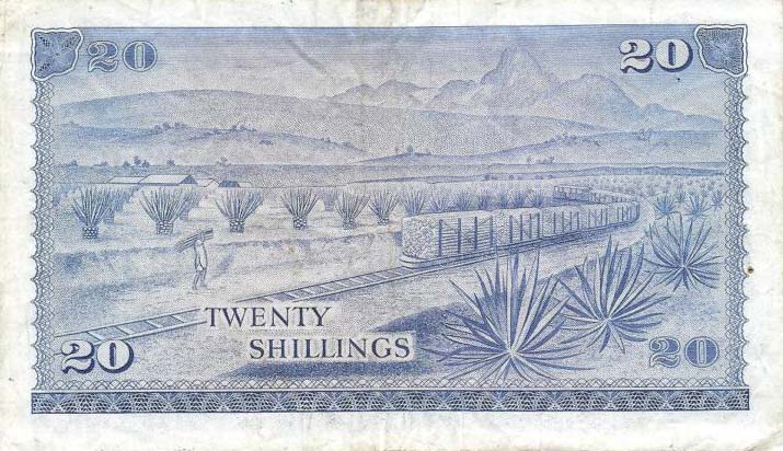 Back of Kenya p8b: 20 Shillings from 1971