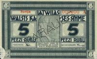 p3s from Latvia: 5 Rubli from 1919