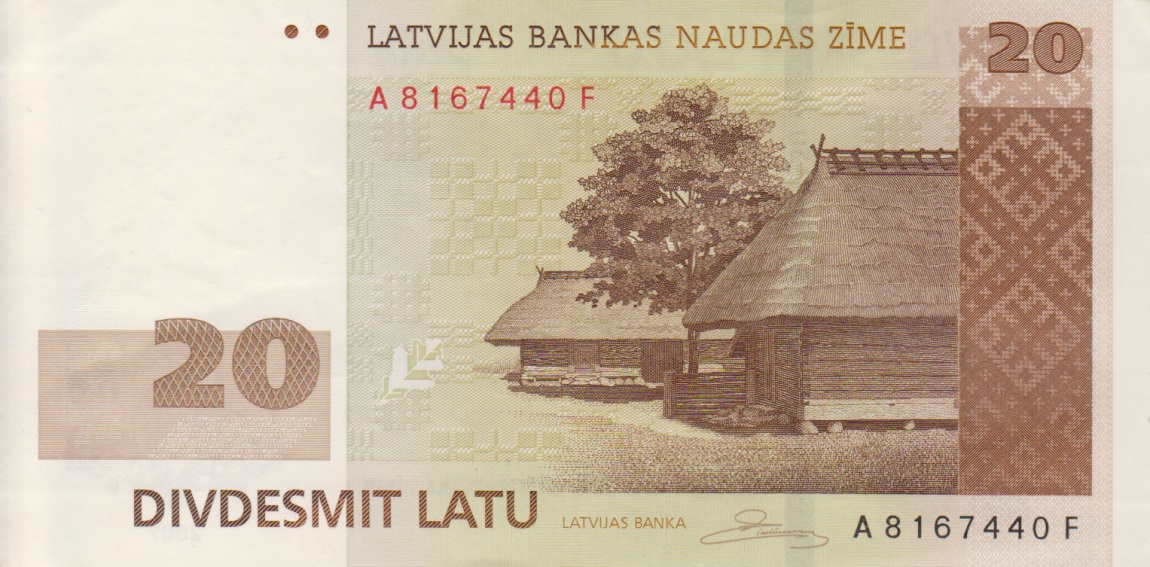 Front of Latvia p55a: 20 Latu from 2007