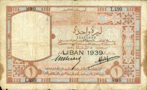 p13B from Lebanon: 10 Livres from 1939