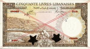 p59s2 from Lebanon: 50 Livres from 1952