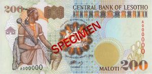 p20s from Lesotho: 200 Maloti from 1994
