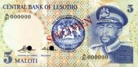 p5s from Lesotho: 5 Maloti from 1981