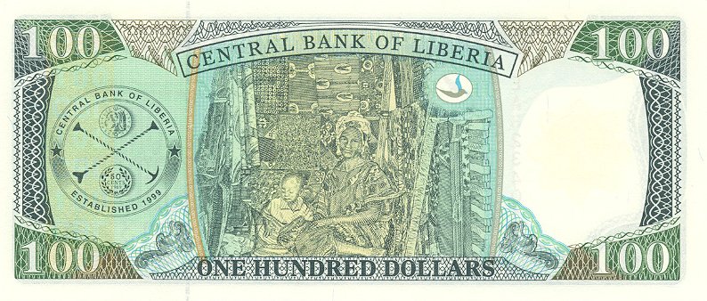 Back of Liberia p30a: 100 Dollars from 2003