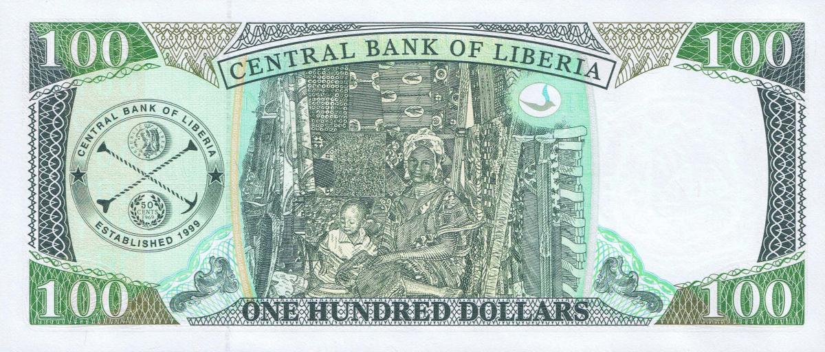 Back of Liberia p30f: 100 Dollars from 2011