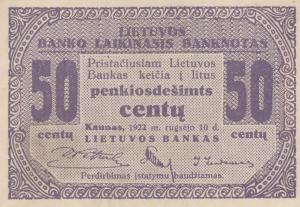 p4a from Lithuania: 50 Centu from 1922