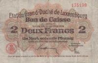 p28 from Luxembourg: 2 Francs from 1914