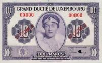 p44s from Luxembourg: 10 Francs from 1944
