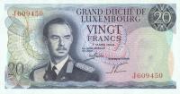 p54a from Luxembourg: 20 Francs from 1966