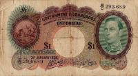 p2a from Barbados: 1 Dollar from 1938