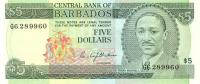 p32a from Barbados: 5 Dollars from 1975