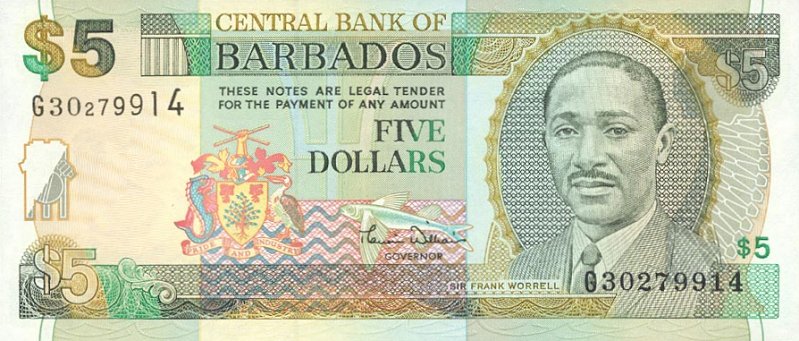 Front of Barbados p61: 5 Dollars from 2000