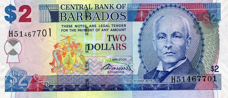 Front of Barbados p66b: 2 Dollars from 2009