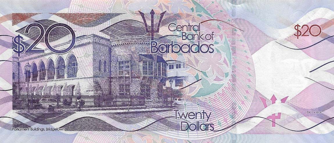 Back of Barbados p76b: 20 Dollars from 2017