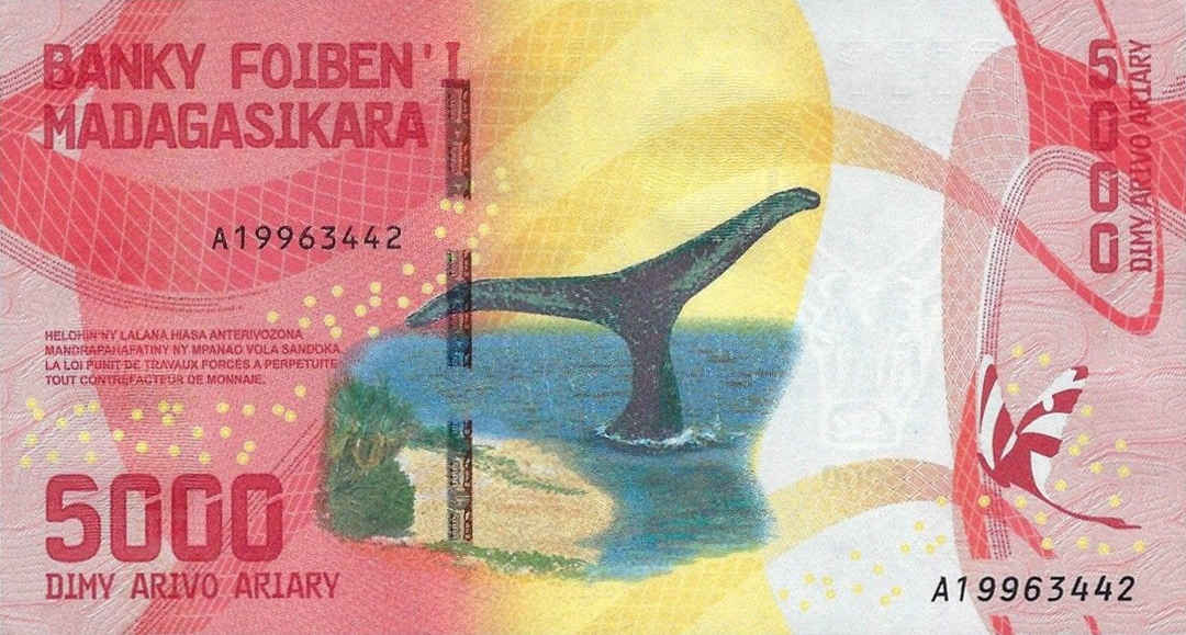 Back of Madagascar p102: 5000 Ariary from 2017