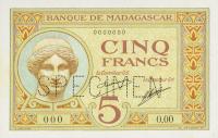 Gallery image for Madagascar p35s: 5 Francs