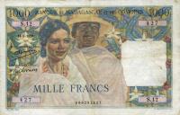p48a from Madagascar: 1000 Francs from 1950