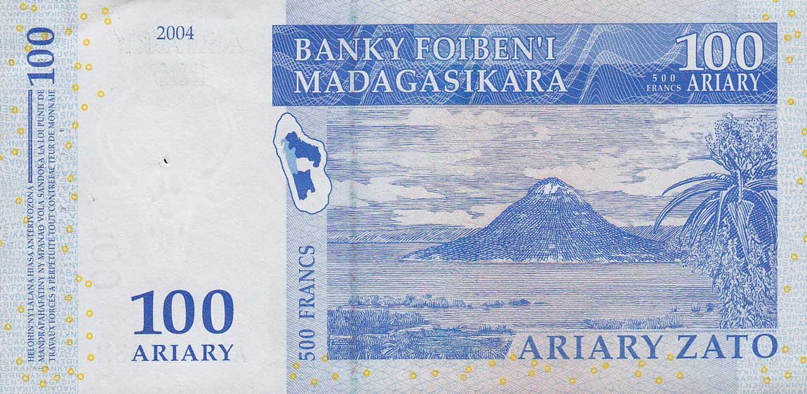 Back of Madagascar p86b: 100 Ariary from 2004