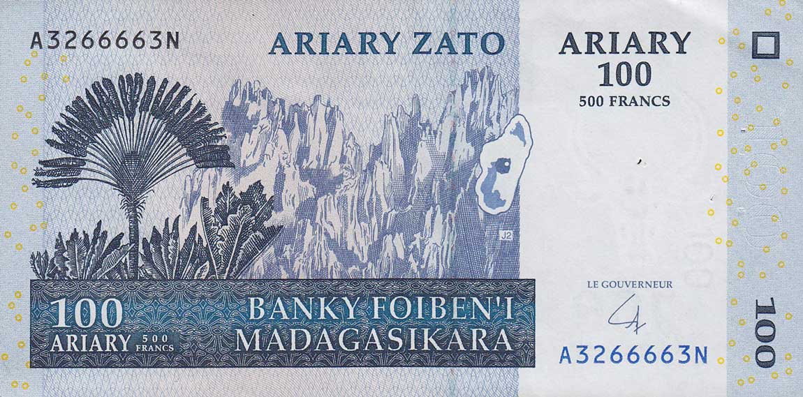 Front of Madagascar p86b: 100 Ariary from 2004