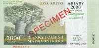 p93s from Madagascar: 2000 Ariary from 2007