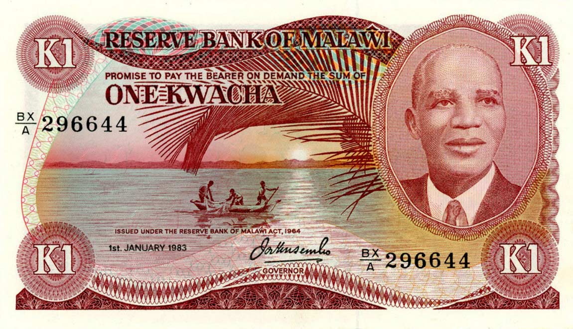 Front of Malawi p14f: 1 Kwacha from 1983
