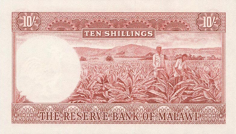 Back of Malawi p2Aa: 10 Shillings from 1964