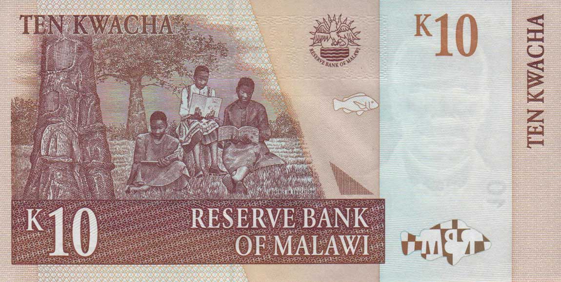 Back of Malawi p43a: 10 Kwacha from 2003