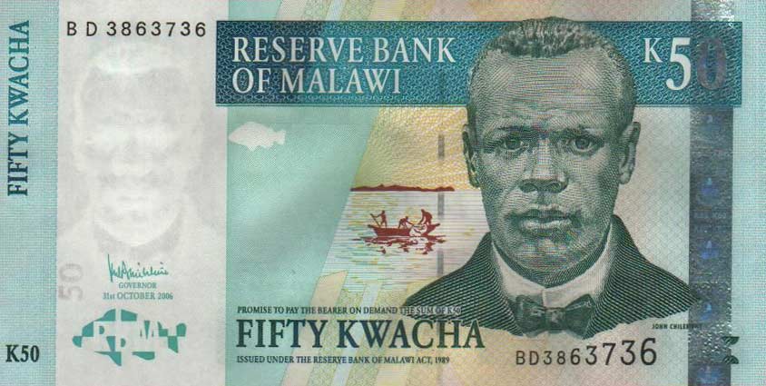 Front of Malawi p53b: 50 Kwacha from 2006