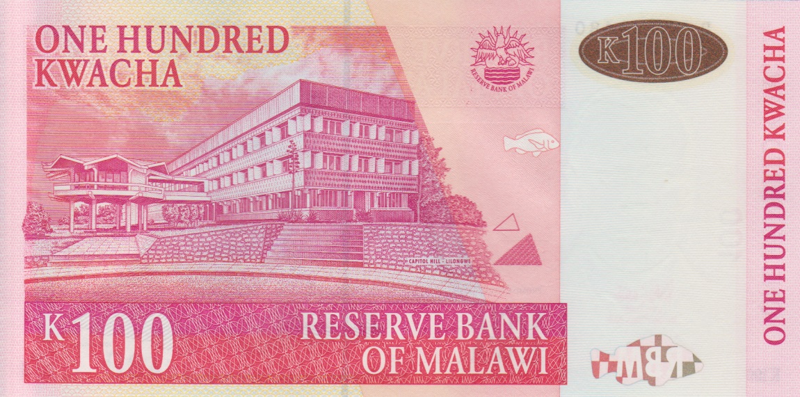 Back of Malawi p54a: 100 Kwacha from 2005